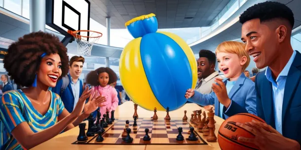 Airport Encounters: Enhancing Pre-Climb Leisure with Basketball, Chess, and Bing Bong