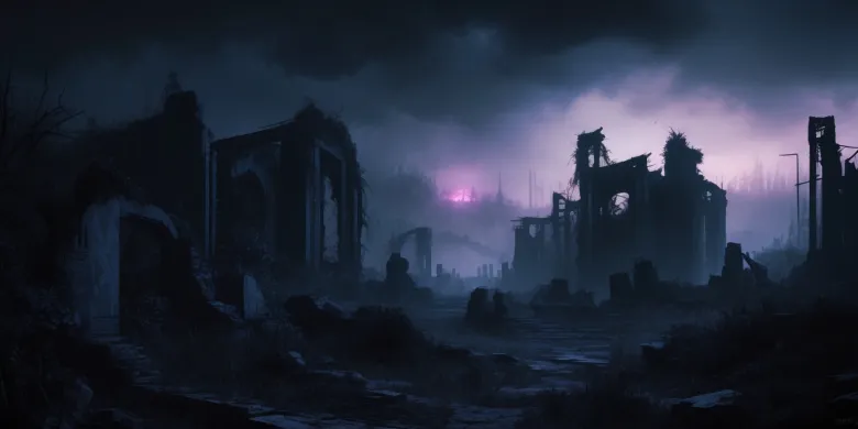 Dystopian Reverie: An Immersive Journey Through Shadows and Ruins