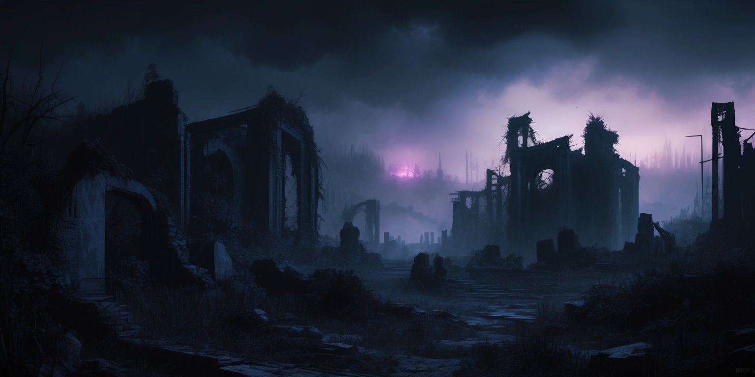 Dystopian Reverie: An Immersive Journey Through Shadows and Ruins